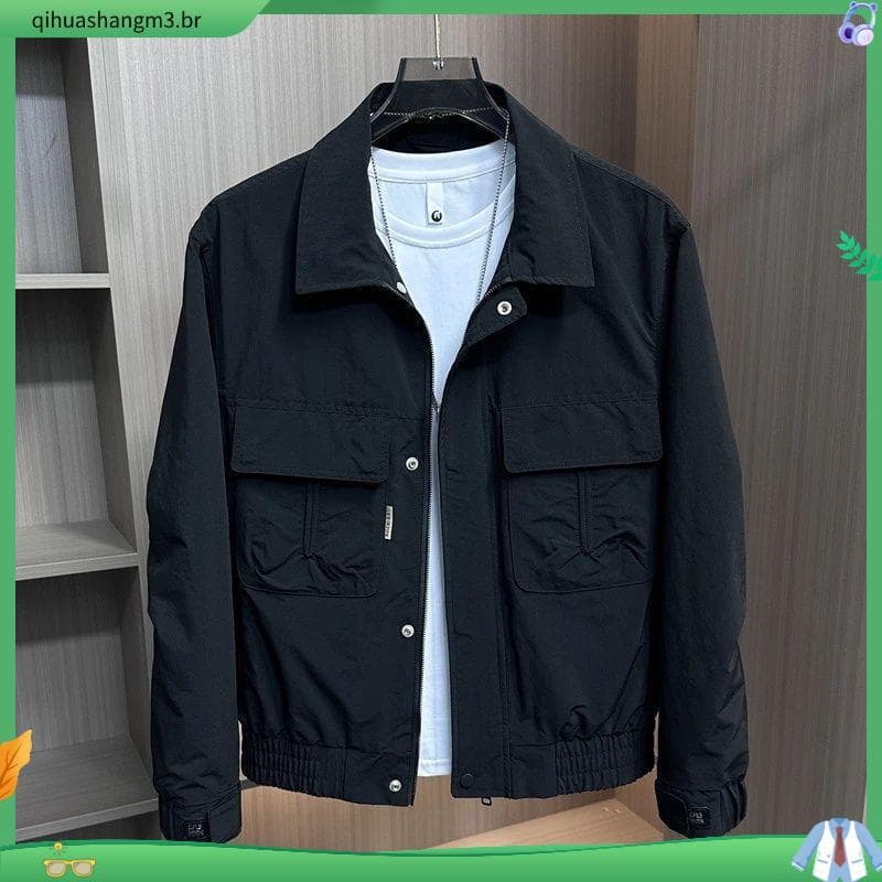 2026 primavera outono novo estilo jaqueta geral masculina lapela jaqueta moda All-Match na moda bonito Casual solto topo