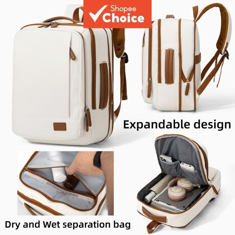 Mochila de viagem escalável, mochila de viagem feminina, multifuncional de grande capacidade, mochila para
