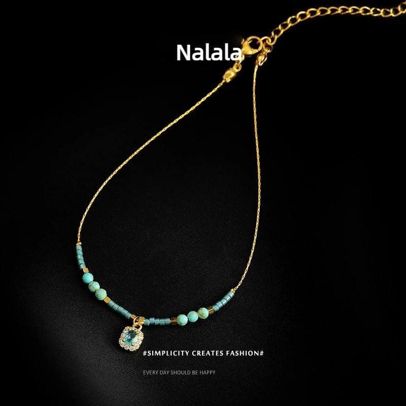 Novo Pingente Azul De Verão , Tornozeleira De Zircão , Nicho Feminino , Contas Turquesa Leves E Luxuosas , Luxo Leve ,
