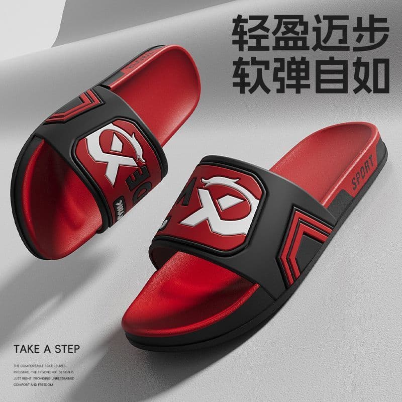 Verão americano Retro masculino Flip-Flops sola macia confortável antiderrapante resistente ao desgaste macio elástico c