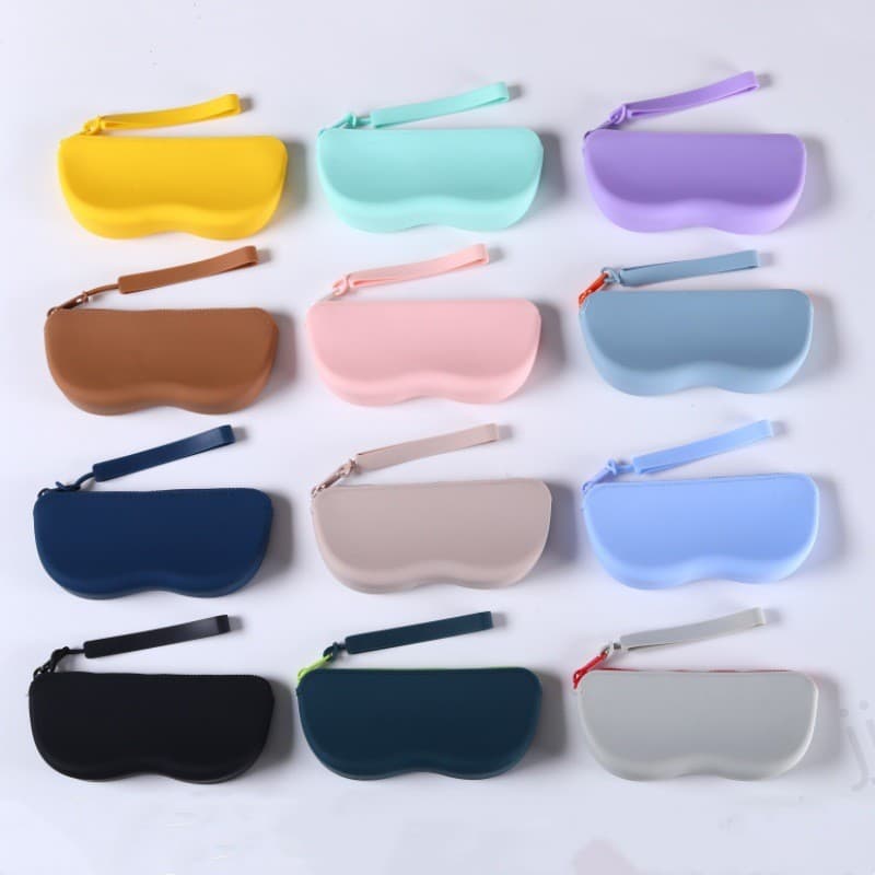 Bolsa de óculos com zíper de Silicone transfronteiriça, bolsa à prova d'água, ecologicamente correta, inofensiva, armaze