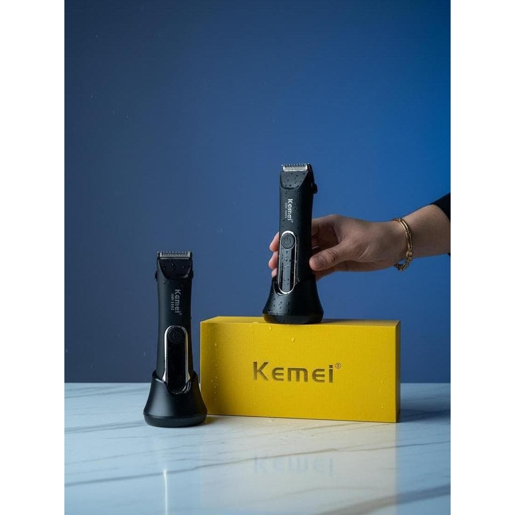 Aparador de Cabelo Kemei KM-1845 Recarregável Aparador de Pelos Corporal Depilador Intimo com Led