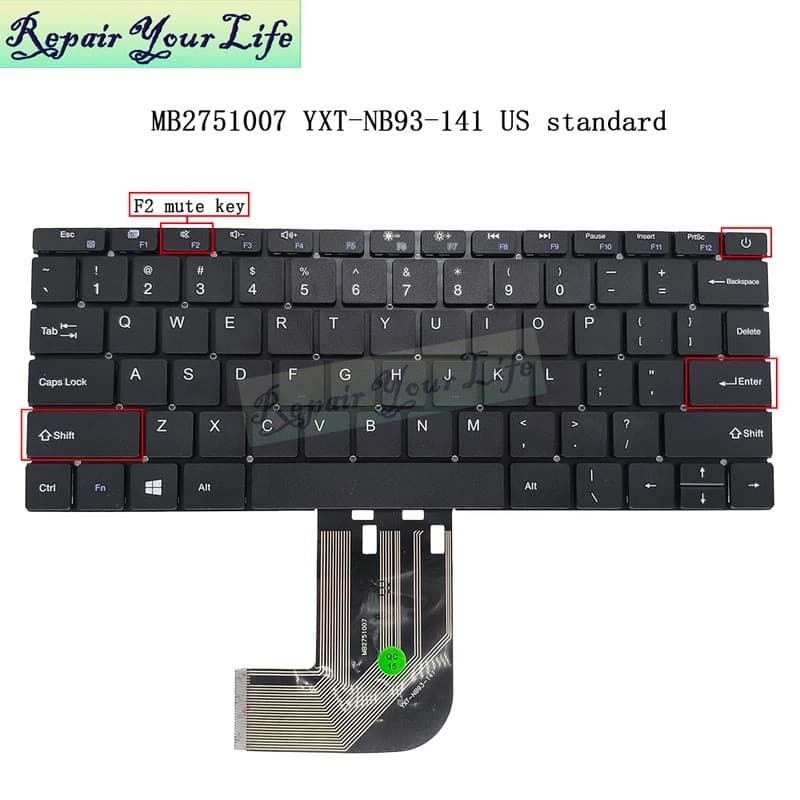 Mb MB2751007 Teclado De Laptop Inglês Dos Eua Para Mini PC Teclados De Notebook De 11.6 Polegadas YXT-NB93-141 MB2751007