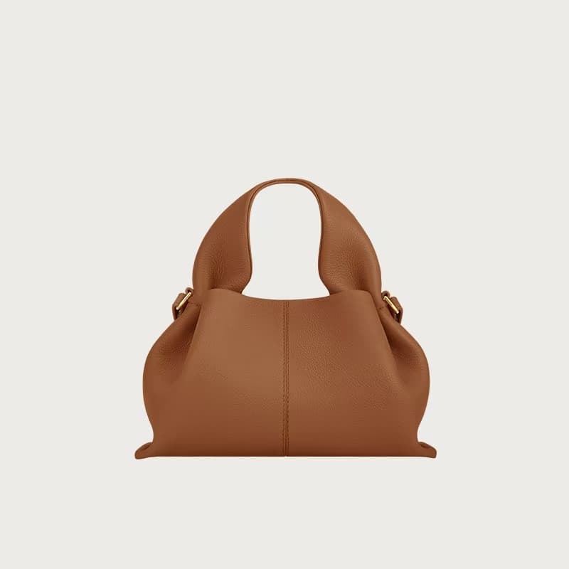 Bolsa de nicho francês 2025 novo estilo couro genuíno Cross-body nuvem ombro bolinho Design bolsa Premium
