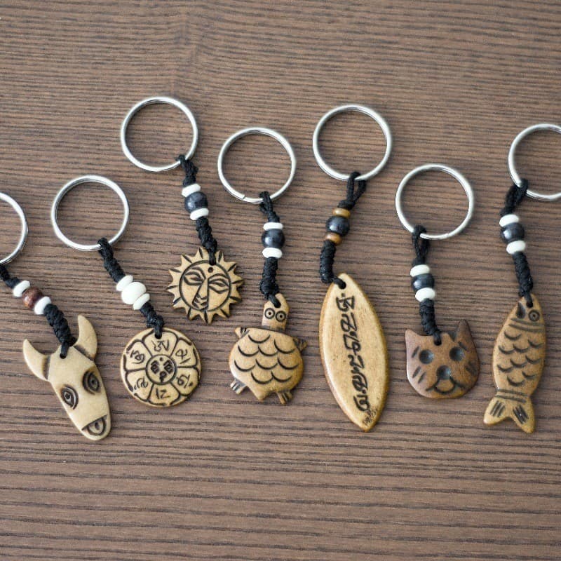 Nepal artesanal osso de iaque chaveiro saco ornamentos polimento de Material Natural