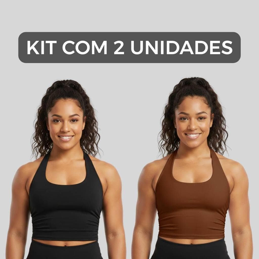 Kit 2 Cropped Feminino Franzido Suplex Treino