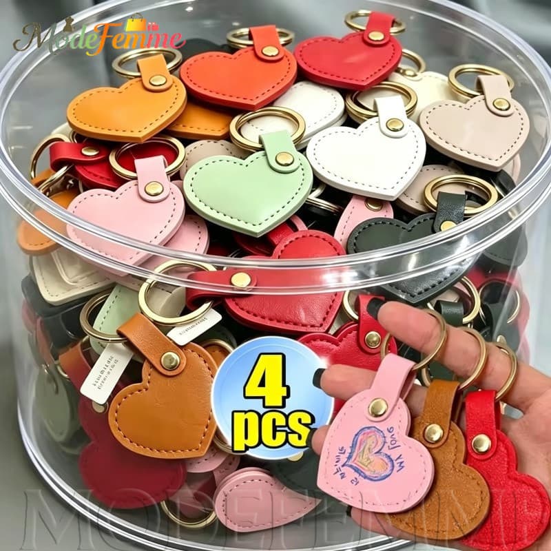 [À Venda] Chaveiros De Couro Em Formato De Coração-Para Carimbo Quente DIY , Pintura-Ornamento Pendurar Mochila-Presente