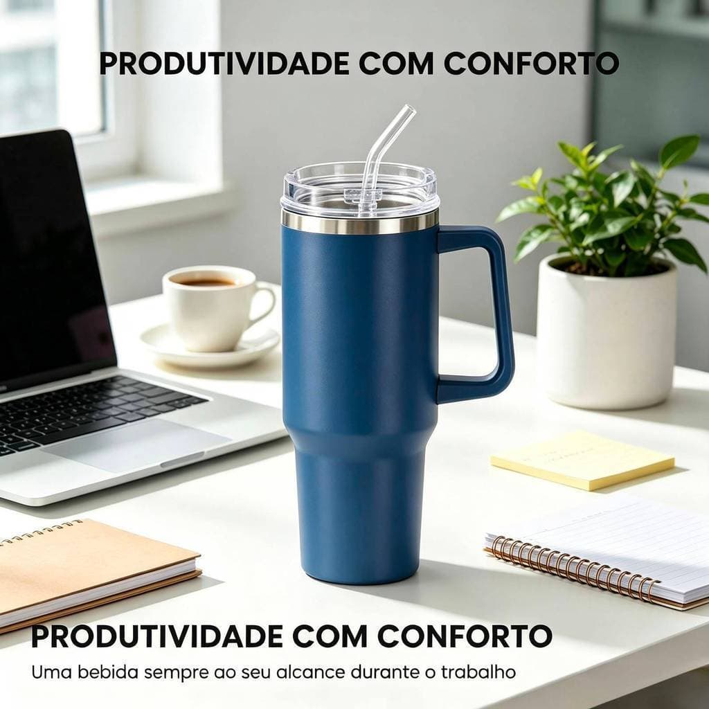 Copo Térmico Garrafa 1200ml Com Tampa E Canudo Ideal Para Hidratação St-1012 sem name