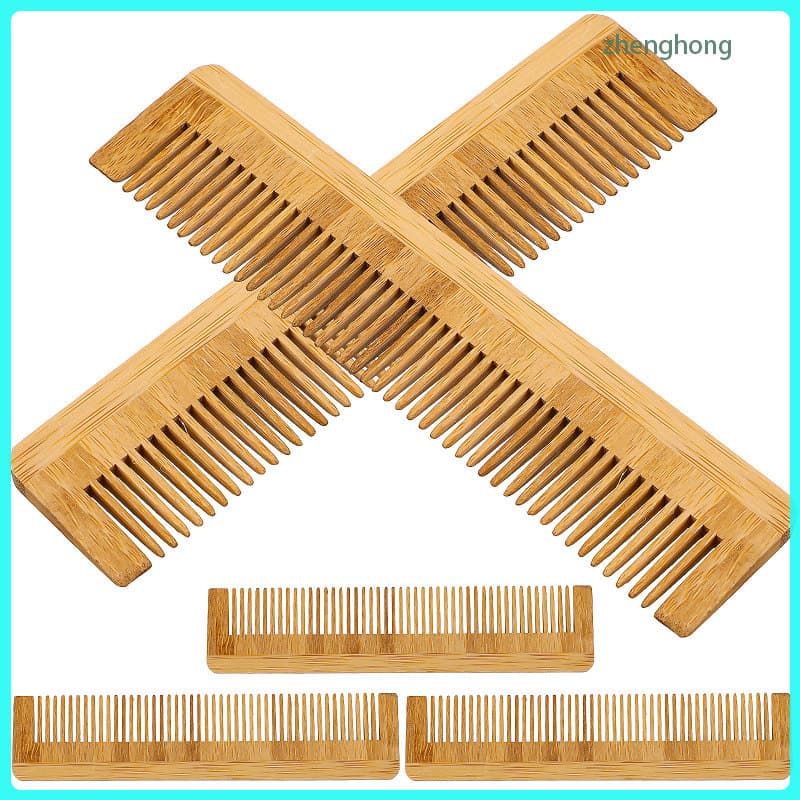 5 Pçs Couro Cabeludo Ondulado Caspa Anti-Estático Pente De Madeira Pentes De Cabelo De Bambu Para Mulheres Cabeleireiro