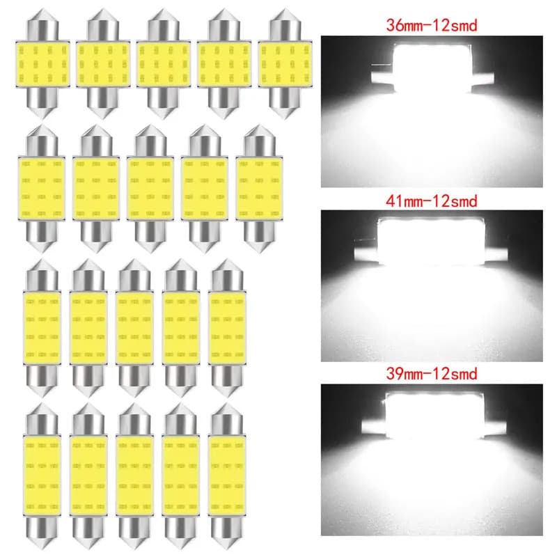 1 Pçs C5W C10W LED COB Festão 31mm 36mm 39mm 41mm 12V Lâmpadas Para Carros Placa De Licença Interior Luz Leitura Atmosfe