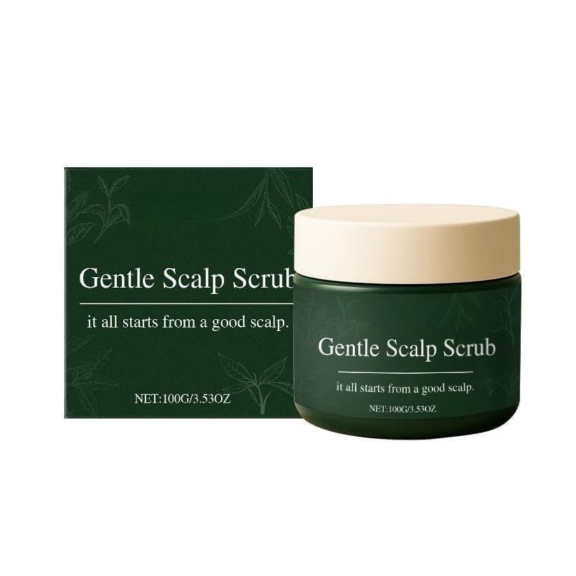 GentleScalpScrubDeepandNourishingScalpCare, cuidado capilar esfoliante com sal marinho e óleo para raízes saudáveis.