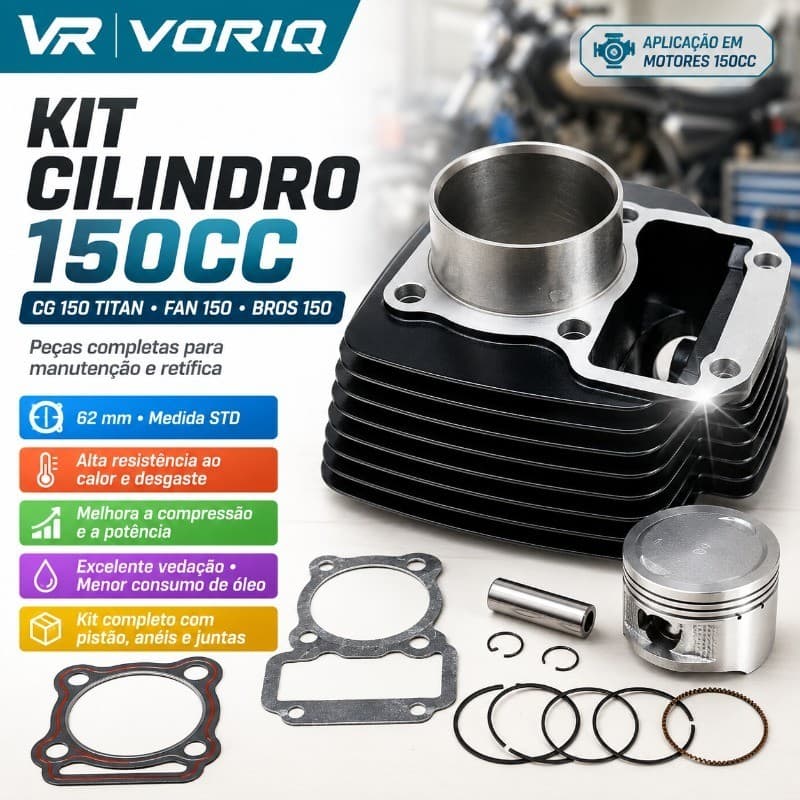 Kit Cilindro Motor CG150 Titan150 Fan 150 Bros 150 Original Magnetron