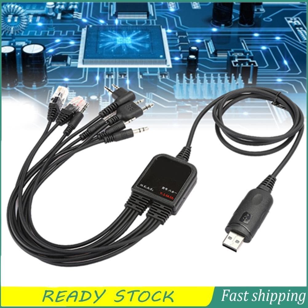Cabo de programação USB 8 em 1 para rádio KENWOOD/QuanShengcn/Tyt/Motorola