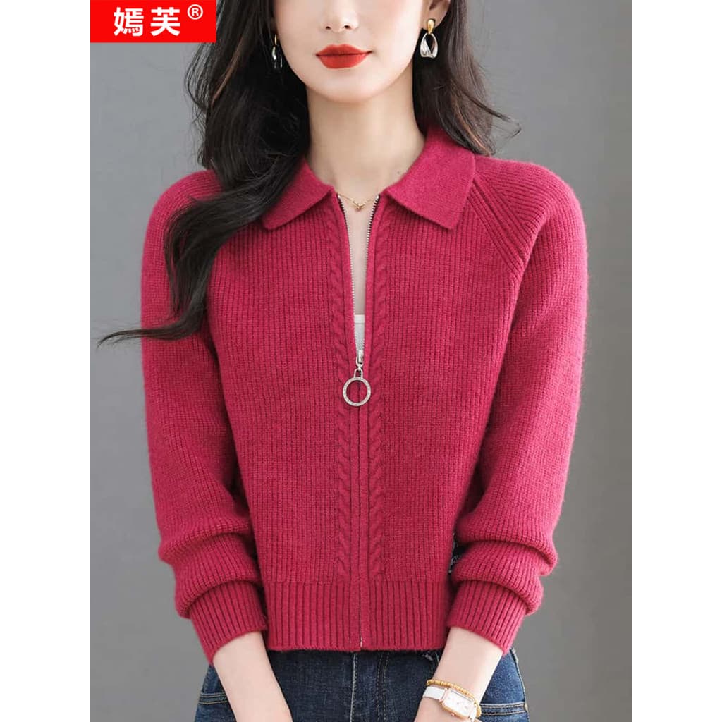 Yanfu Xiaoxiang estilo camisola feminina de malha Cardigan novo estilo lapela topo primavera outono camisola curta All-M