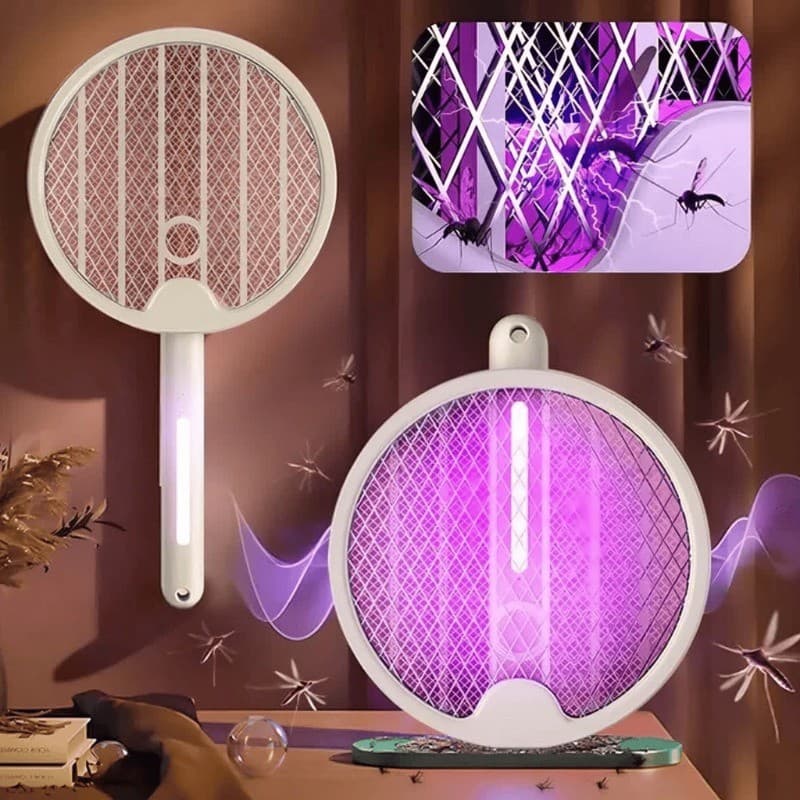 Raquete Mata Mosquito Elétrica Com Luz Atrai Mosquito Recarregavel USB Envio Imediato