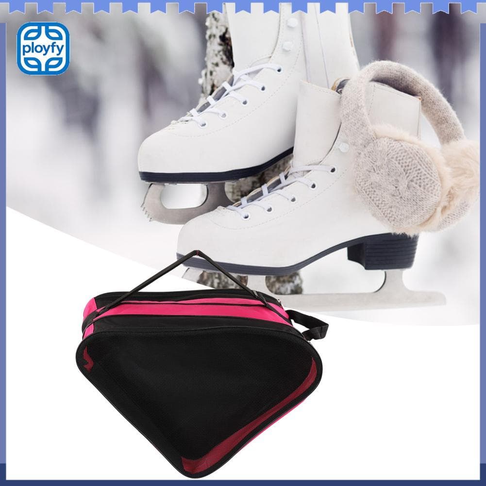Ployfy Drfeify alça ajustável patins saco à prova de metal zíper triângulo impermeável para hóquei (rosa)
