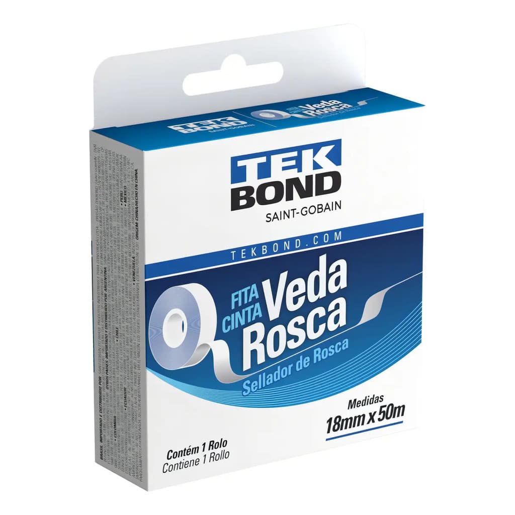 Fita Veda Rosca Tekbond 18mm x 50 metros
