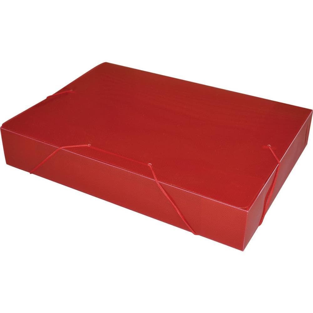 Pasta ABA Elastica Plastica Oficio 55MM Vermelho
