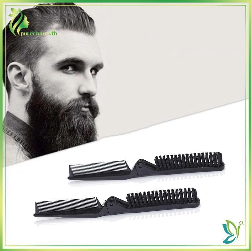 [Beleza] Escova De Barba De Cerdas De Javali Macia Portátil Para Viagem , Massagem Dobrável , Antiestática , Ferramenta