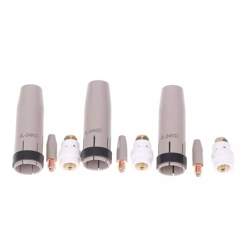 1 conjunto de bicos protetores revestidos novos 24KD 0.8/1.0/1.2mm para pistola de solda MIG, suporte de bico de gás 24K
