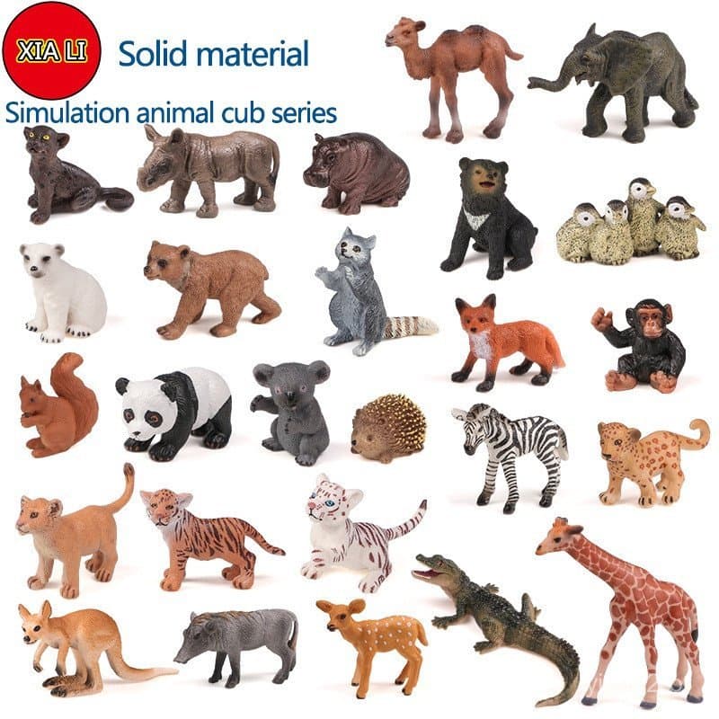 Miniatura Simulada de Animais Selvagens, Brinquedo Educativo de PVC para Crianças, Conjunto de Decoração, Presente para