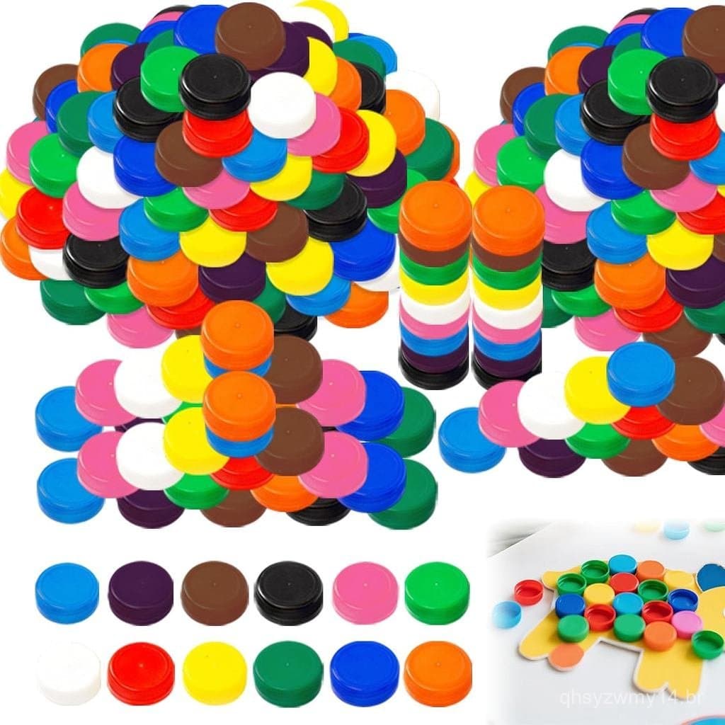 Diversos materiais artesanais para tampas de garrafas 60012, adesivos plásticos DIY, desenvolvimento de cores, peças mis