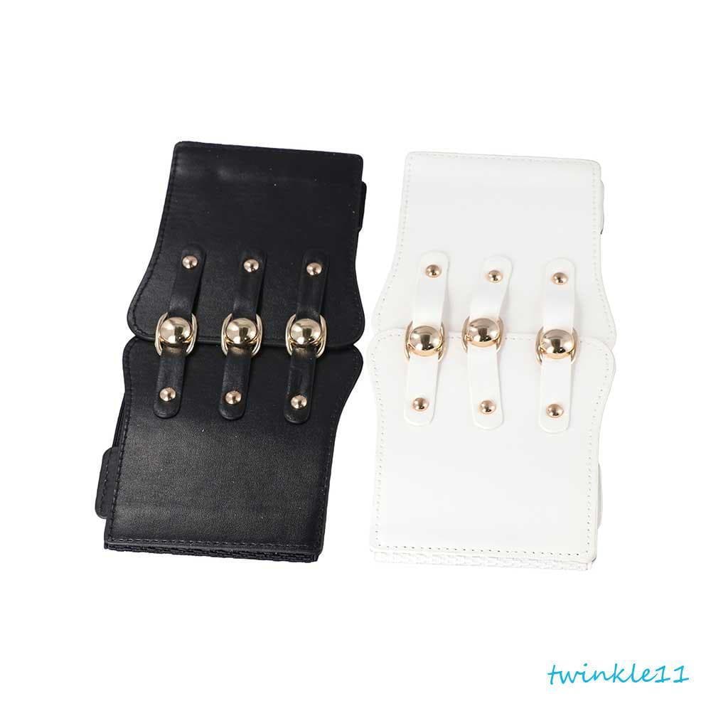 TWINKLE Cintura Larga Fivela De Metal Coreano Emagrecimento Corpo All-match Simples Lazer Cinta Elástica