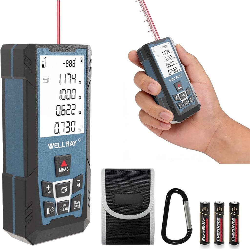 Ferramenta de Medição a Laser, Medidor a Laser de 500FT com Precisão de ±1/16", Medidores de Distância a Laser IP54 com