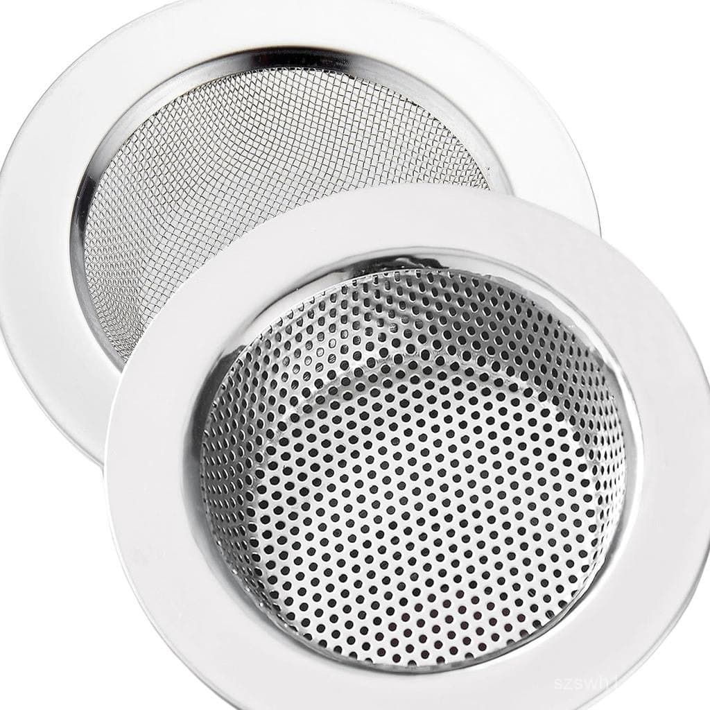 LASSHSWA 2 Peças de Filtros para Pia de Cozinha em Aço Inoxidável, com Malha e Perfurações, Filtros de Drenagem para Pia