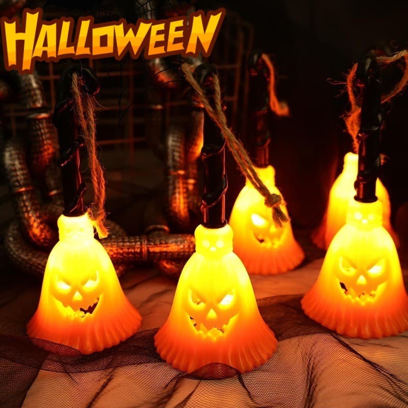 [Decoração De Halloween] Lanterna LED De Vassoura De Abóbora-Ornamento De Festival-Adereços Fotográficos De Casa Assombr