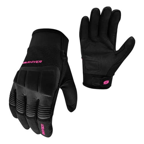 Luva Feminina Moto Rosa Shiver Rocket2 Touchscreen Proteção