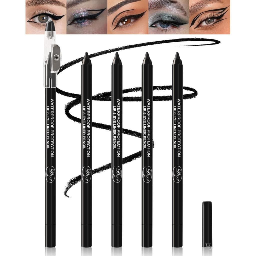 Conjunto de 5 Lápis Delineadores em Gel, Lápis Delineadores à Prova d'Água para Mulheres Mais Velhas, Caneta Delineadora