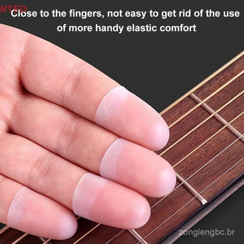 (WTED) 4PCS Protetores De Dedos De Guitarra Silicone Para Acessórios