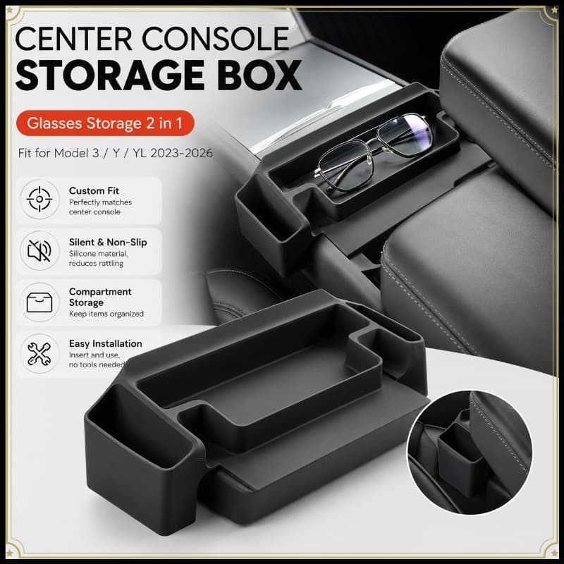Bandeja De Armazenamento De Apoio De Braço Do Console Central Para Tesla Model 3 Highland Y Juniper YL Organizador De Óc