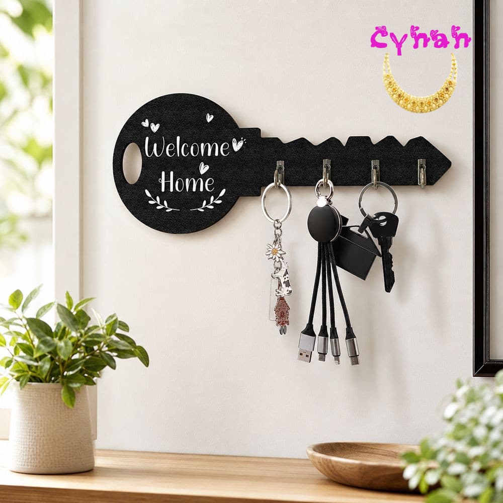 Porta-Chaves CYNAN , De Parede Com Ganchos De Metal , Organizador De Gancho De Chave Estilo Rústico Em Formato