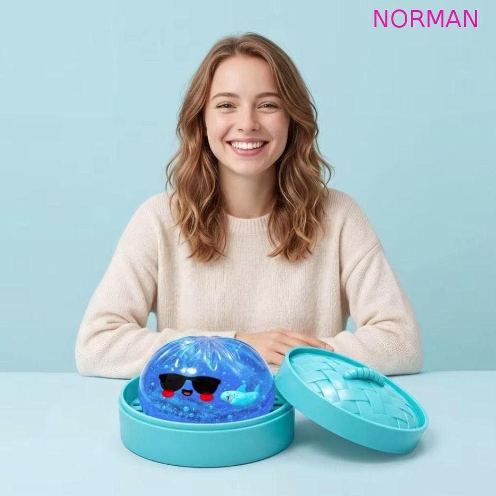NORMAN Dumpling Squishes , Resiliência Lenta Fidget Squeeze Glitter Shark Dumplings Brinquedo Mole , Pinch Le