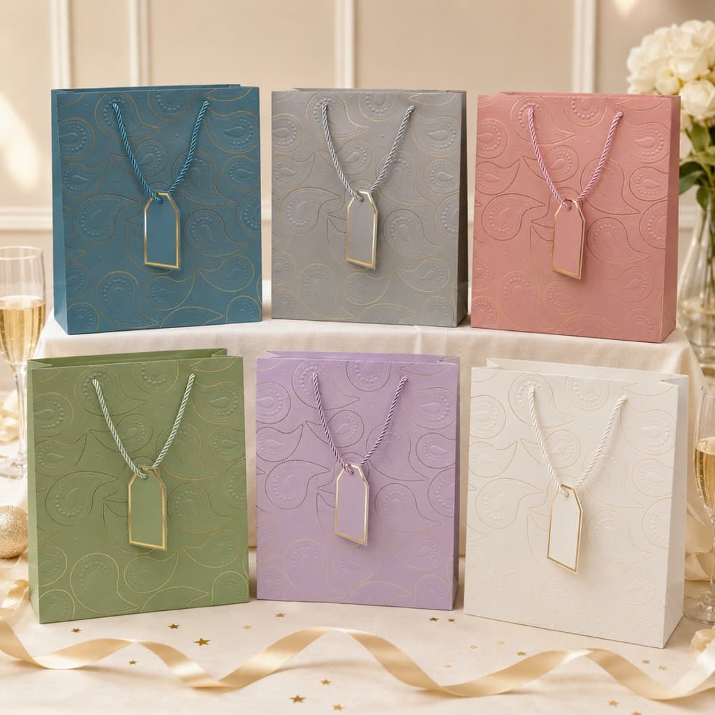 Sacola De Presente Textura Premium Reforçada 32x26x12cm Hot Stamping Pezinhos