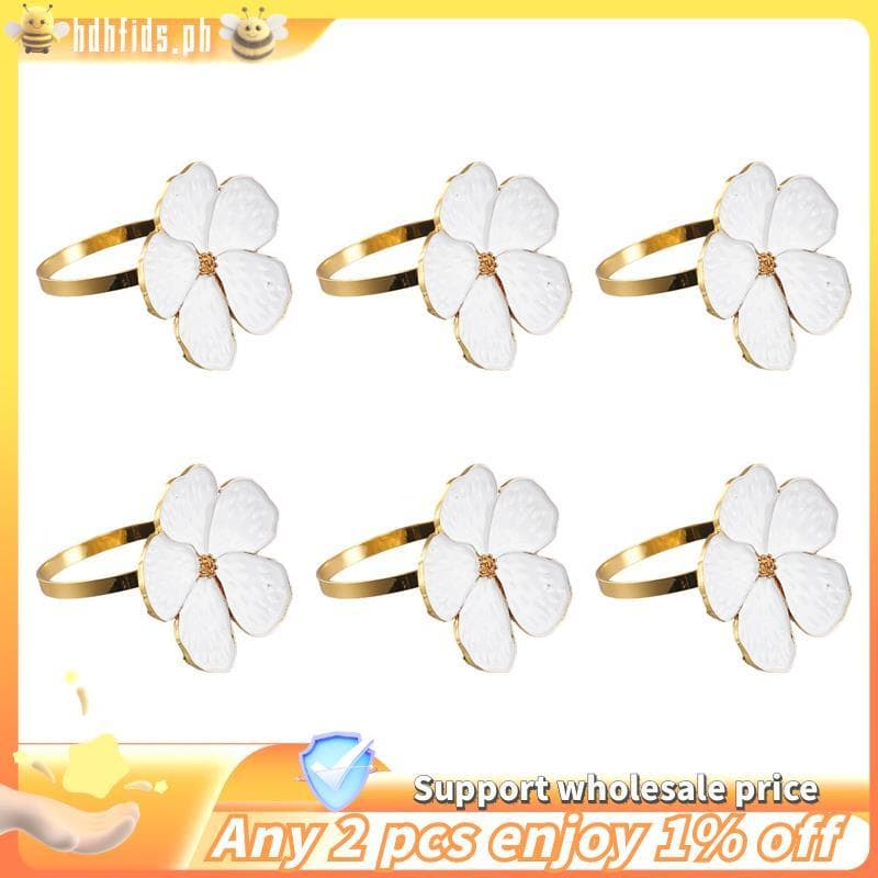 Anel De Guardanapo Com Fivela De Flor , 6 Peças , Usado Para Casamento , Festival , Banquete , Decoração De Festa Diária