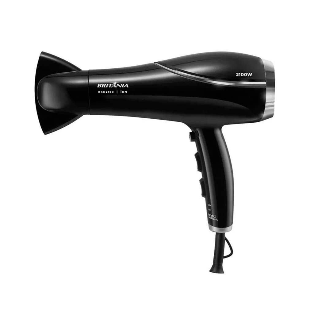 Secador de Cabelo Britania Bivolt Tourmaline Íons 2100W, 3 temperaturas e 2 velocidades