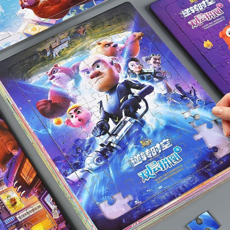 Urso assombrado quebra-cabeça tempo reverso espaço quebra-cabeça crianças brinquedos educativos quebra-cabeça brinquedos