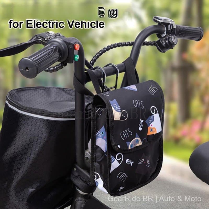 Bolsa Frontal Portátil para Bicicleta, Impermeável, Grande Capacidade, Acessórios Móveis para Veículos Elétricos
