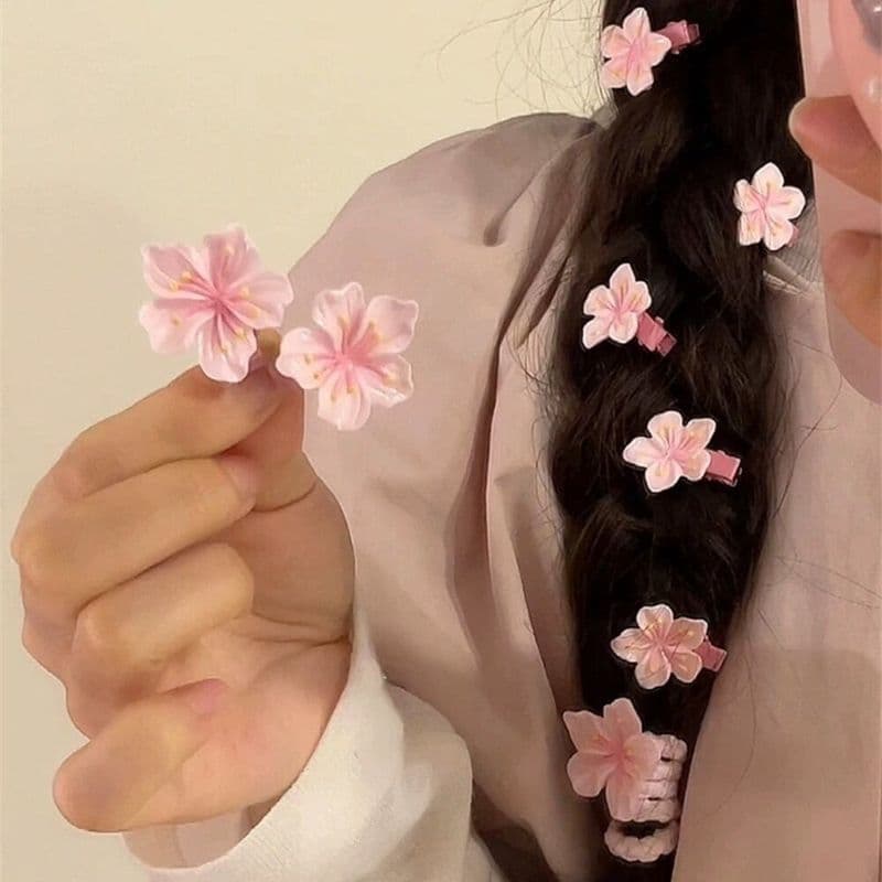 Pronto estoque Sakura Sweet Girl Pequeno clipe de cabelo rosa fofo Sakura grampo de cabelo lateral testa franja Bb cocar