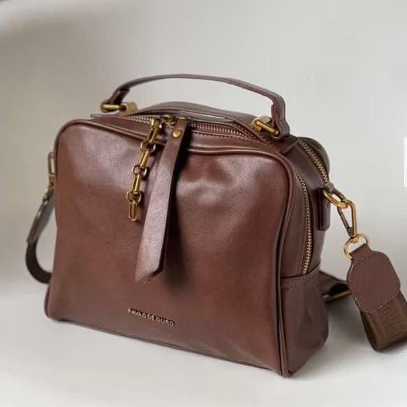 Bolsa Feminina Pavão de Ouro Original Lançamento Transversal Com Divisórias