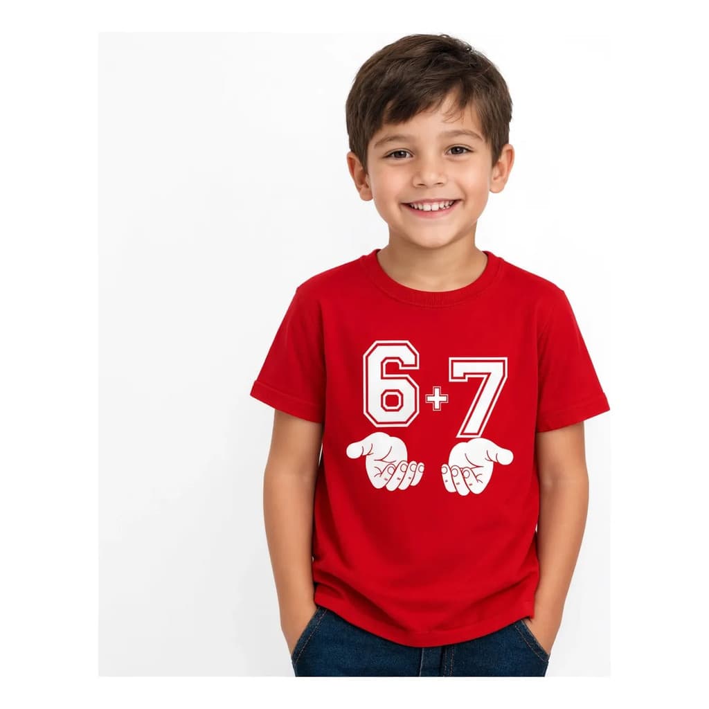 Camisa Infantil Menino Menina Escolar Unissex Six Seven 67 Farmar Aura Geração 2000 Alfa Z X Y Estilosa Algodao Top