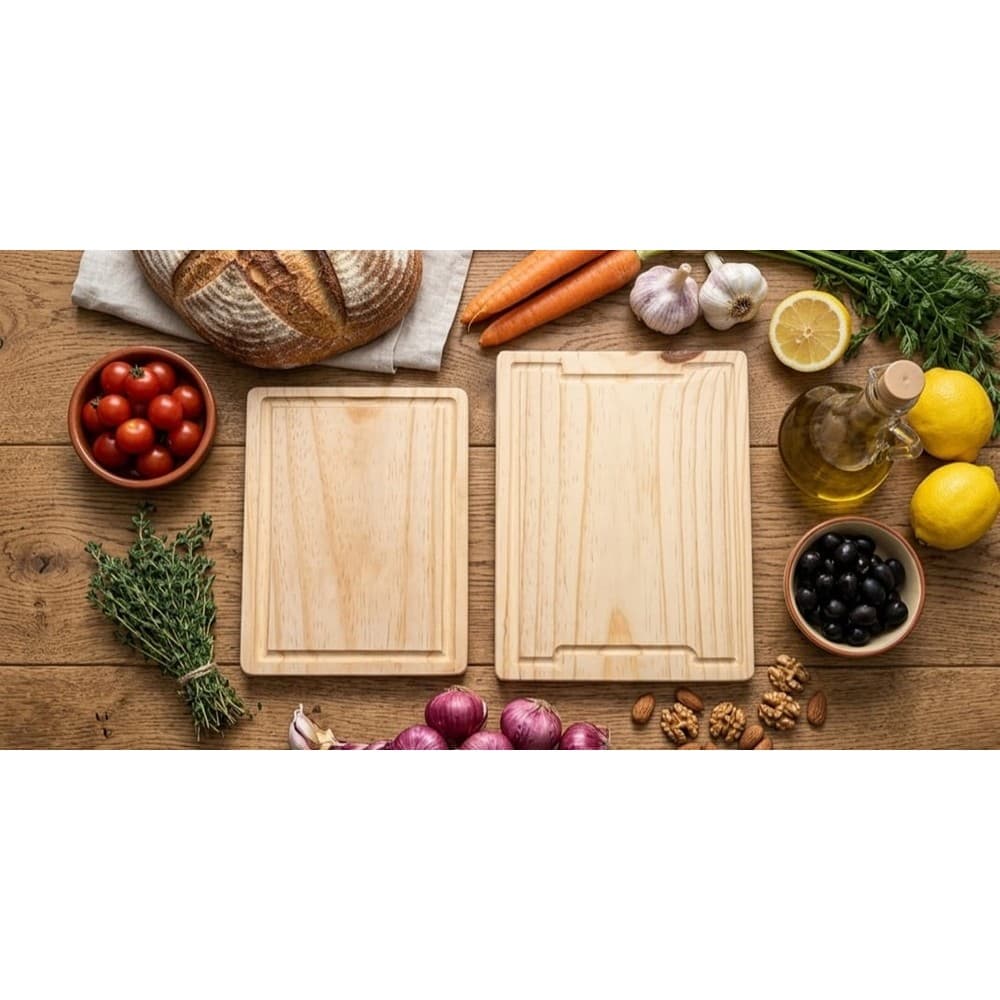 KIT COM 2 TABUA EM MADEIRA PINUS LISA PARA CORTES E PETISCO TAM. P E G
