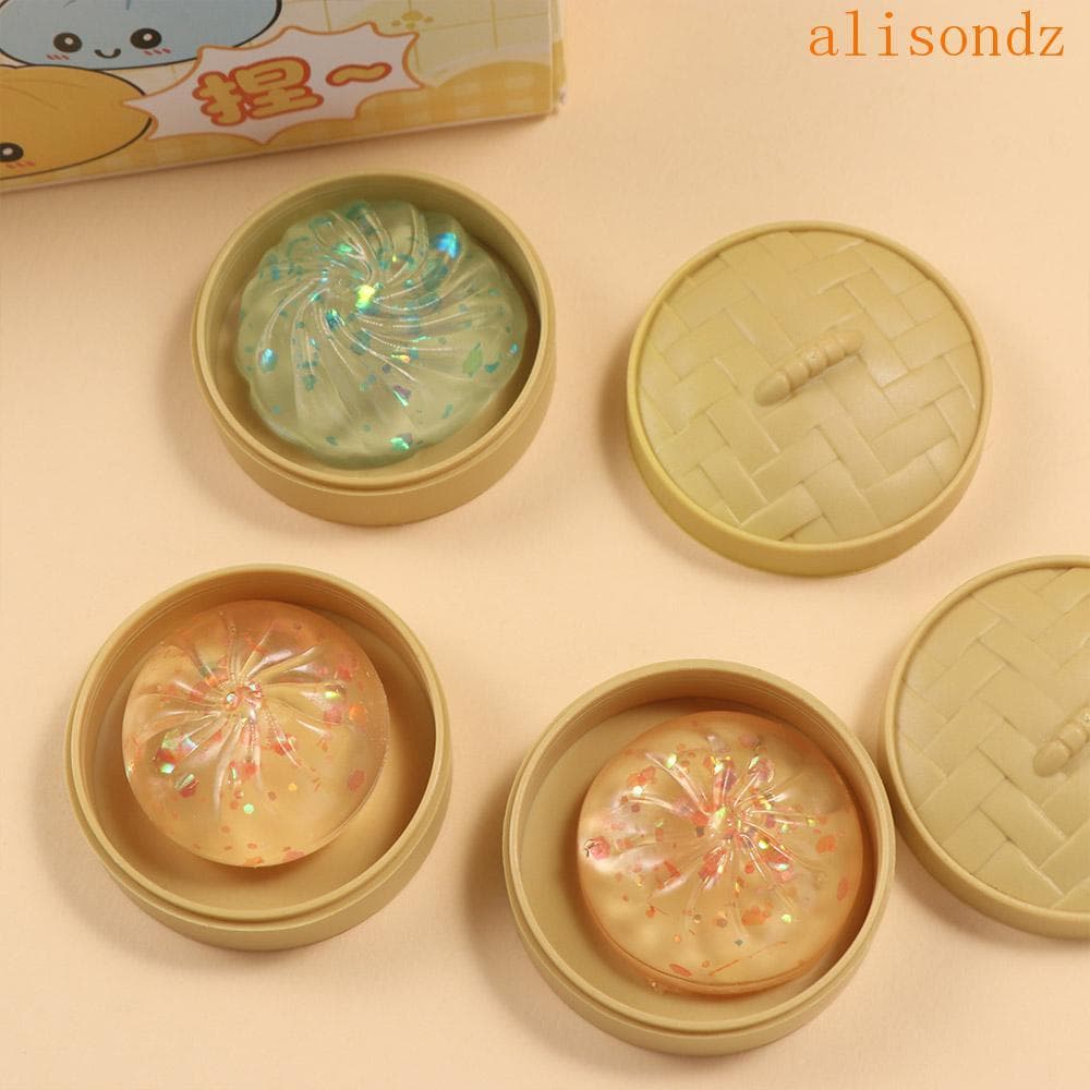 ALISOND1 Mini Bolinhos Squishy , Com Forma De Comida A Vapor Pão De Cristal Mole , Brinquedo Sensorial Pinch Fidget