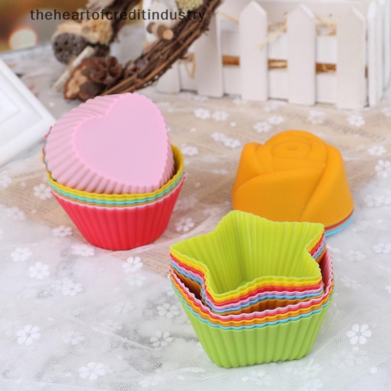 6 Pçs Silicone Bolo Cupcake Copo Ferramenta De Bakeware Cozimento Molde De