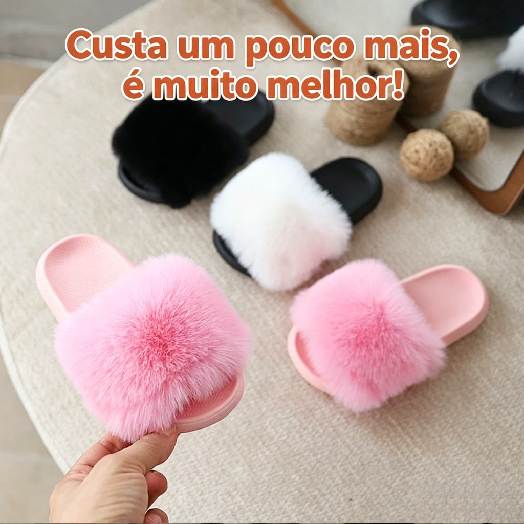 Chinelo infantil de pelúcia EVA novo, antiderrapante e quentinho, para uso dentro e fora de casa 🧸