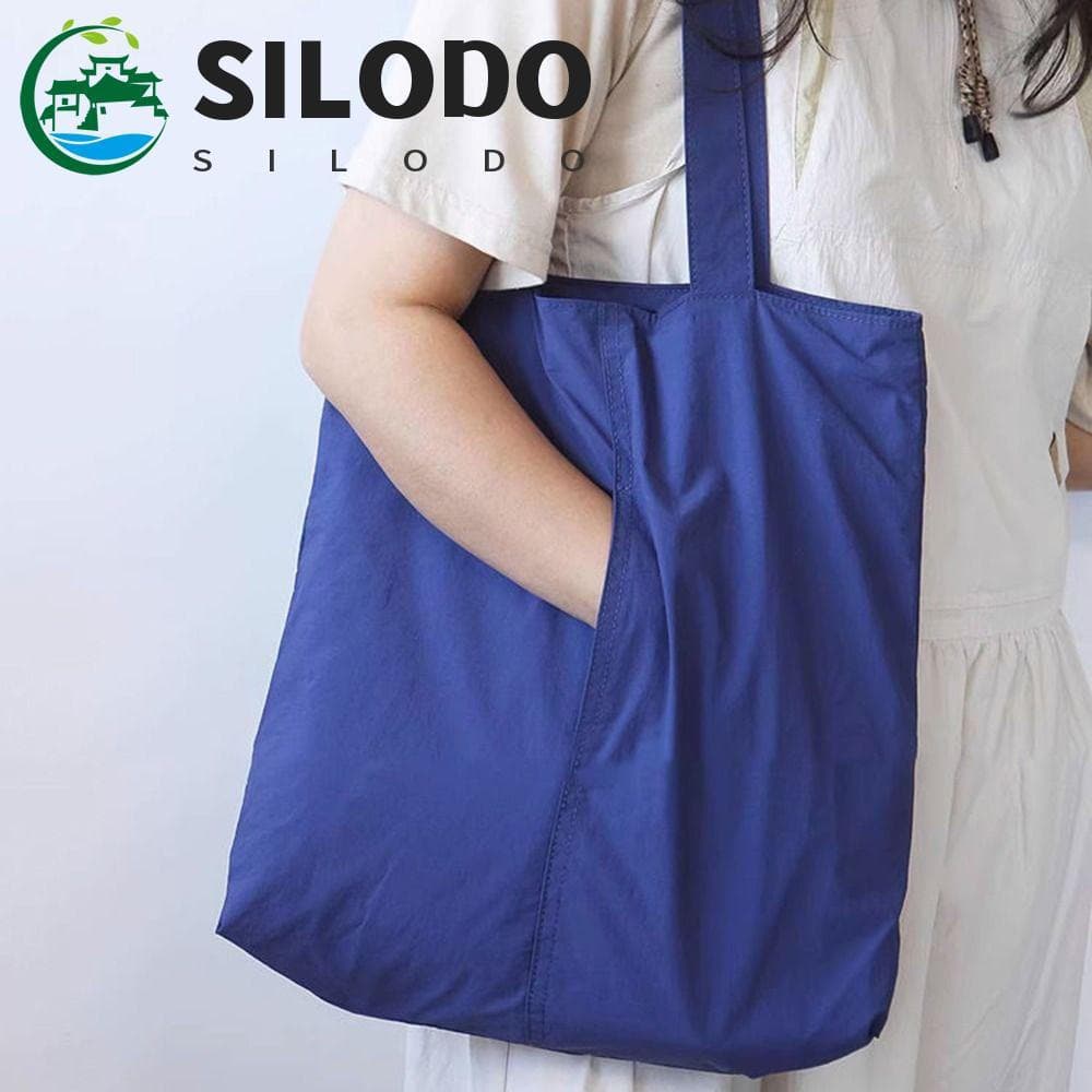 SILODO Bolsa De Compras Feminina , Ombro Portátil Dobrável Com Bolso Embutido De Grande Capacidade