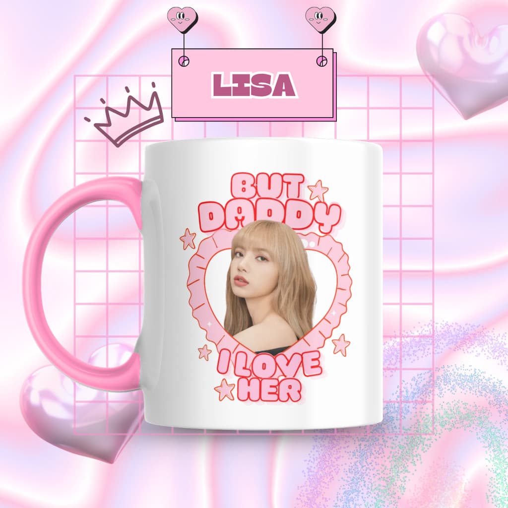 Caneca Xicara Porcelana 325ml Blackpink Kpop KIdol Lisa Fã Personalizada Presente Decoração Casa